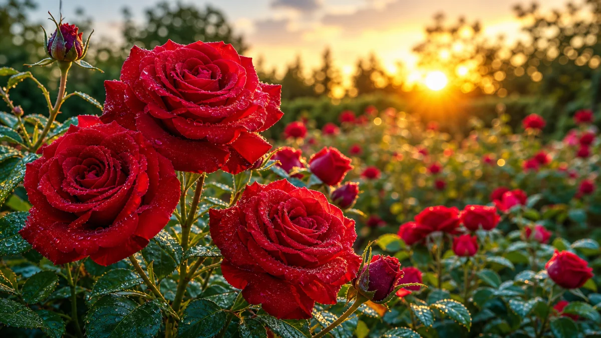 Colorful red roses in a 4K nature clip
